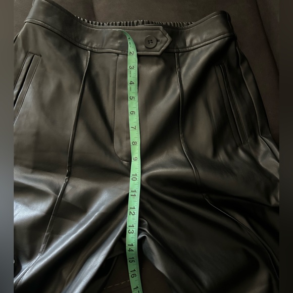 HALOGEN Faux Leather Wide Leg Pants in Rich Black - Picture 7 of 9